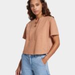 W KIYAH MIXED SHORT SLEEVE TOP-GAZ